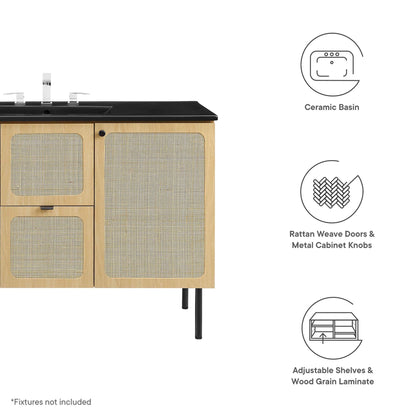 Chaucer Bathroom Vanity with Black Basin Included by Modway