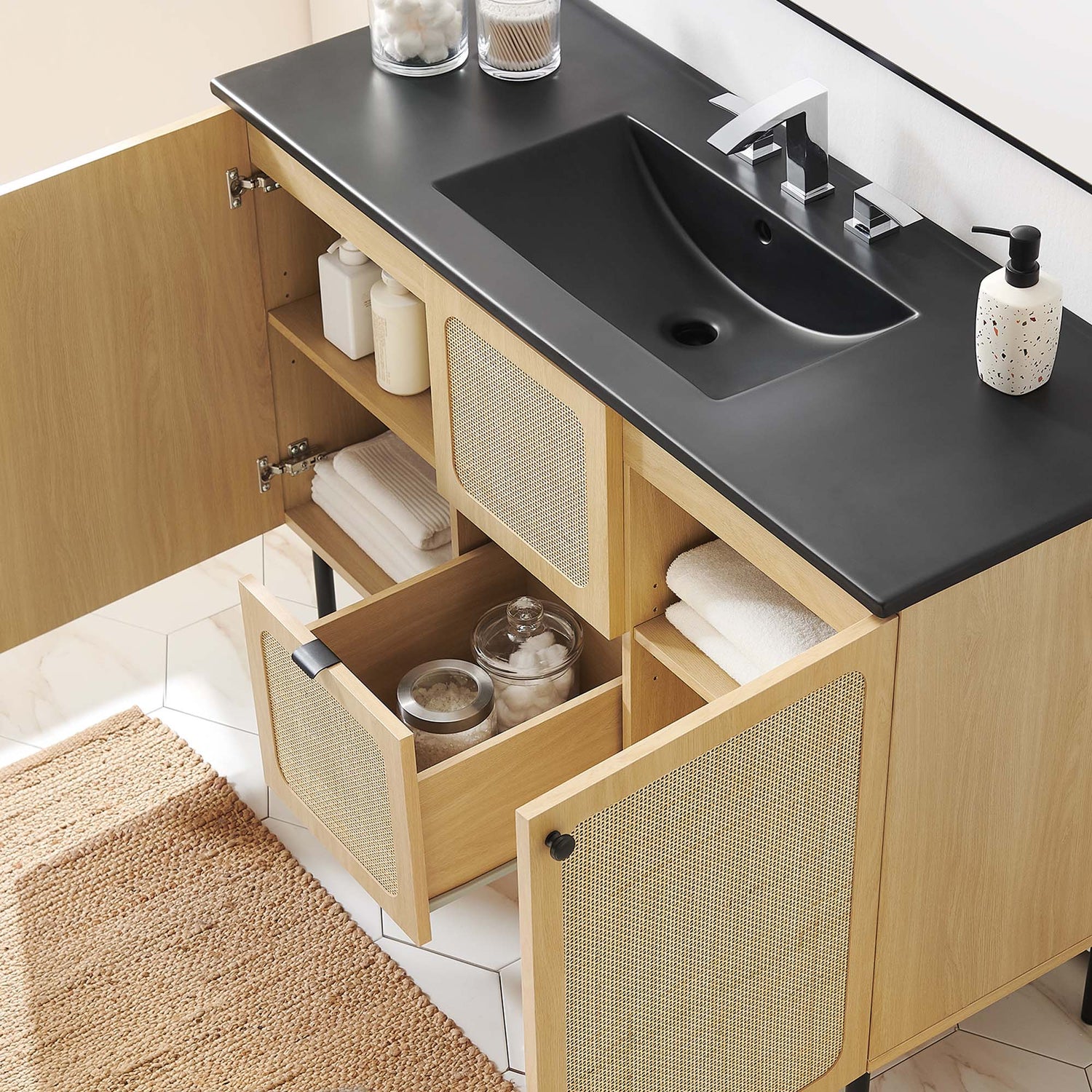 Chaucer Bathroom Vanity with Black Basin Included by Modway