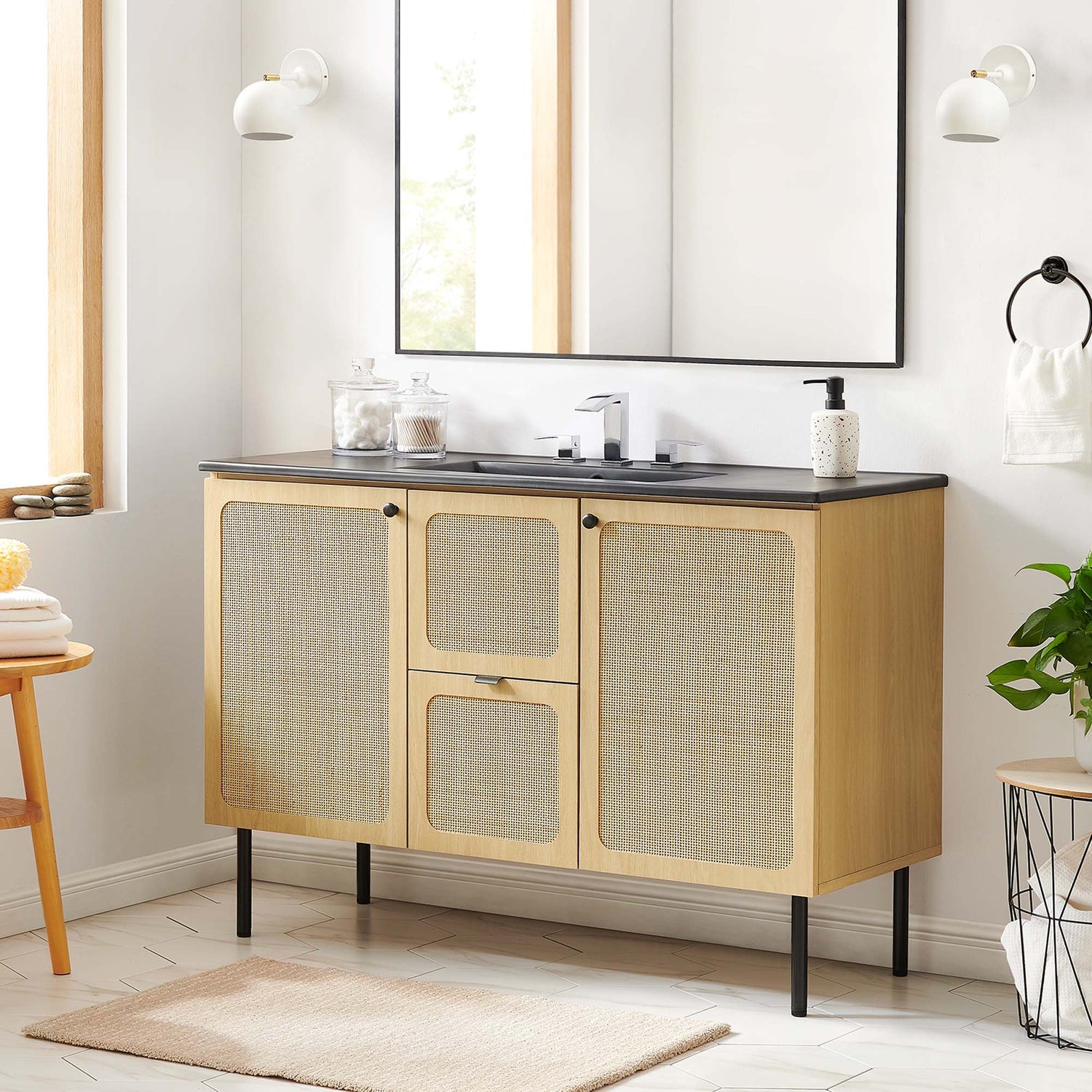 Chaucer Bathroom Vanity with Black Basin Included by Modway