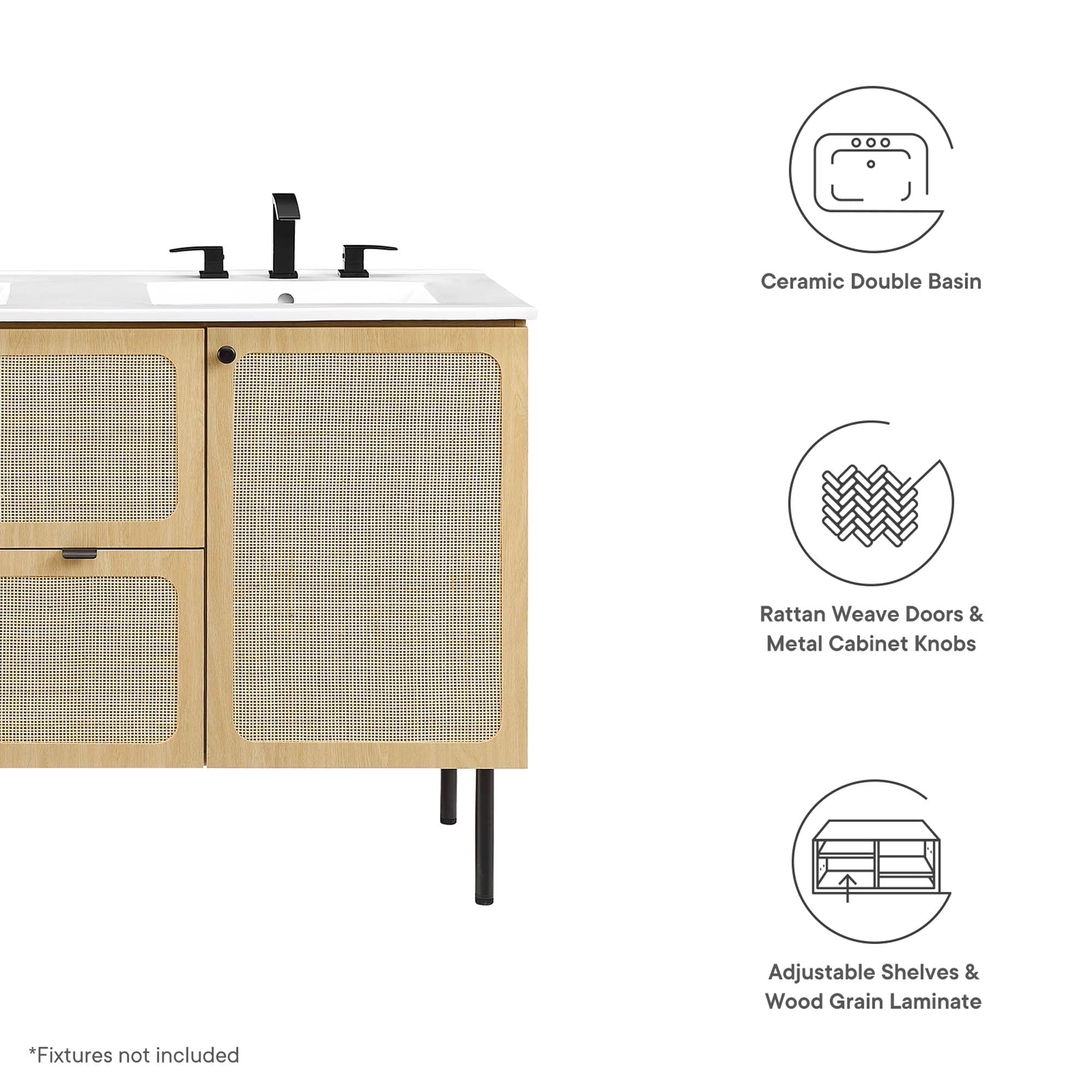 Chaucer 48&quot; Bathroom Vanity with White Basin Included By HouseBean