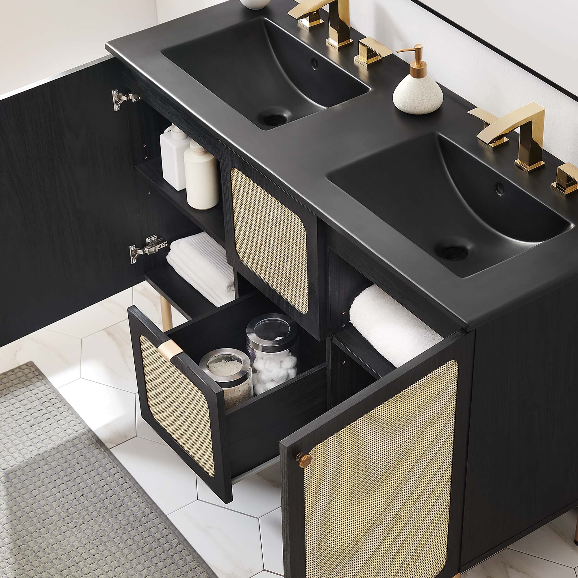 Chaucer Bathroom Vanity with Black Basin Included By HouseBean