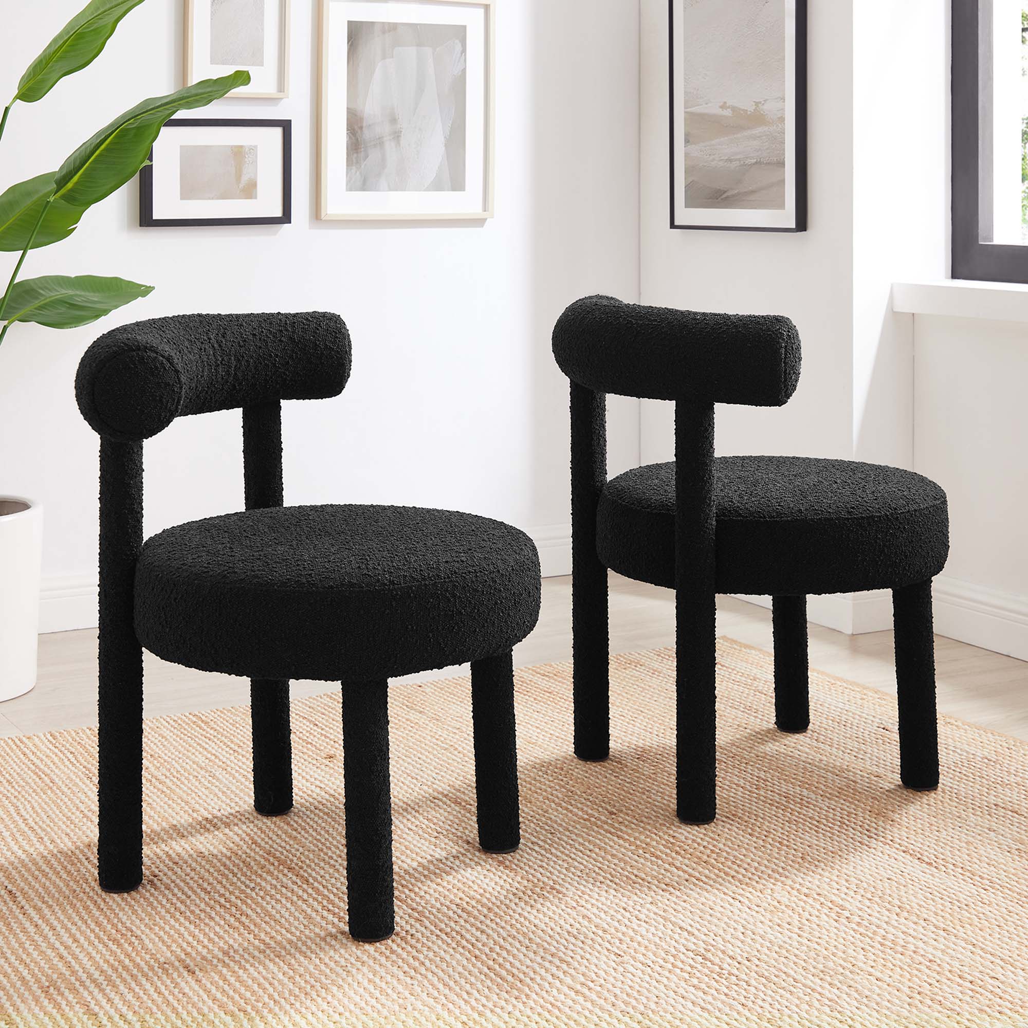 Toulouse Boucle Fabric Dining Chair - Set of 2 by Modway