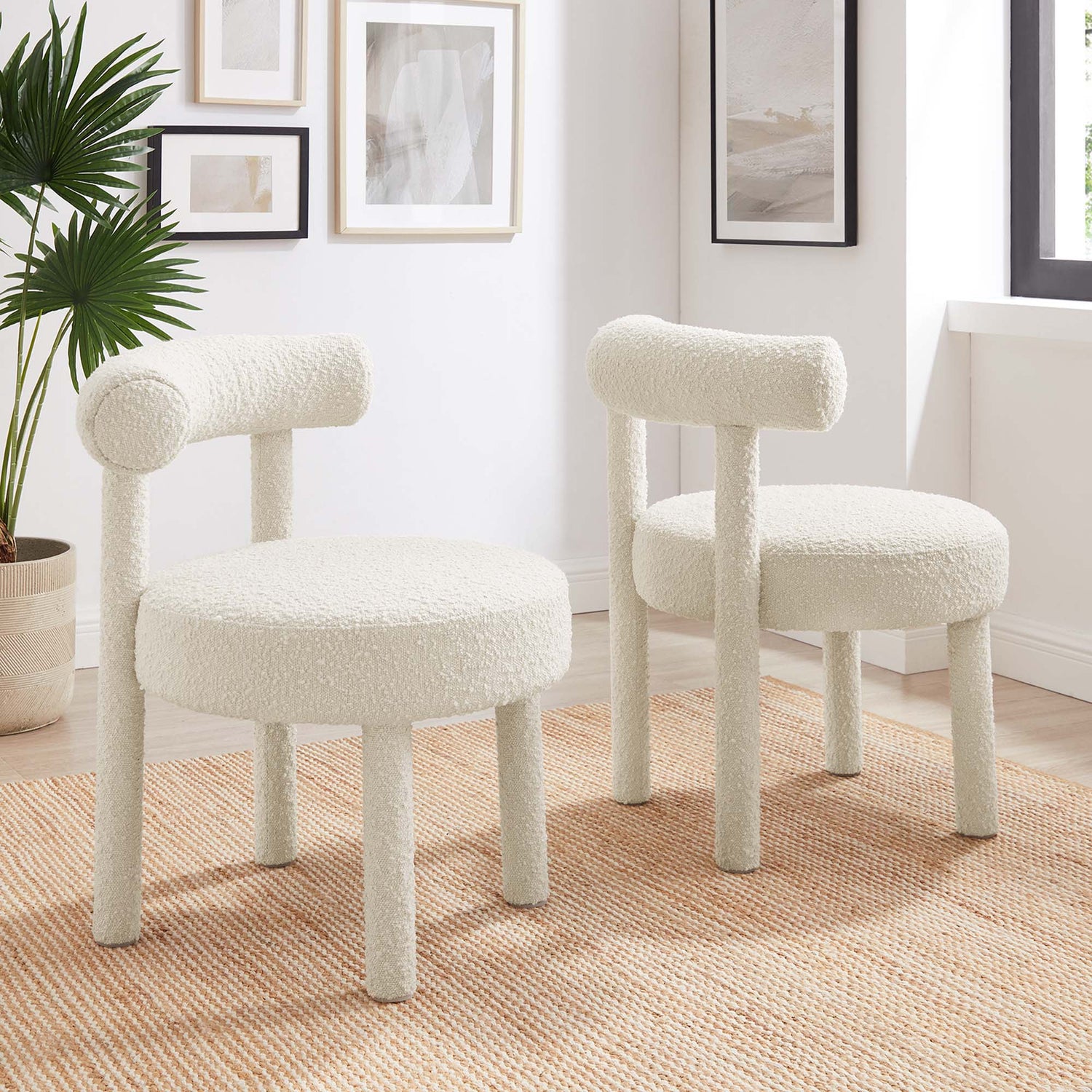 Toulouse Boucle Fabric Dining Chair - Set of 2 by Modway