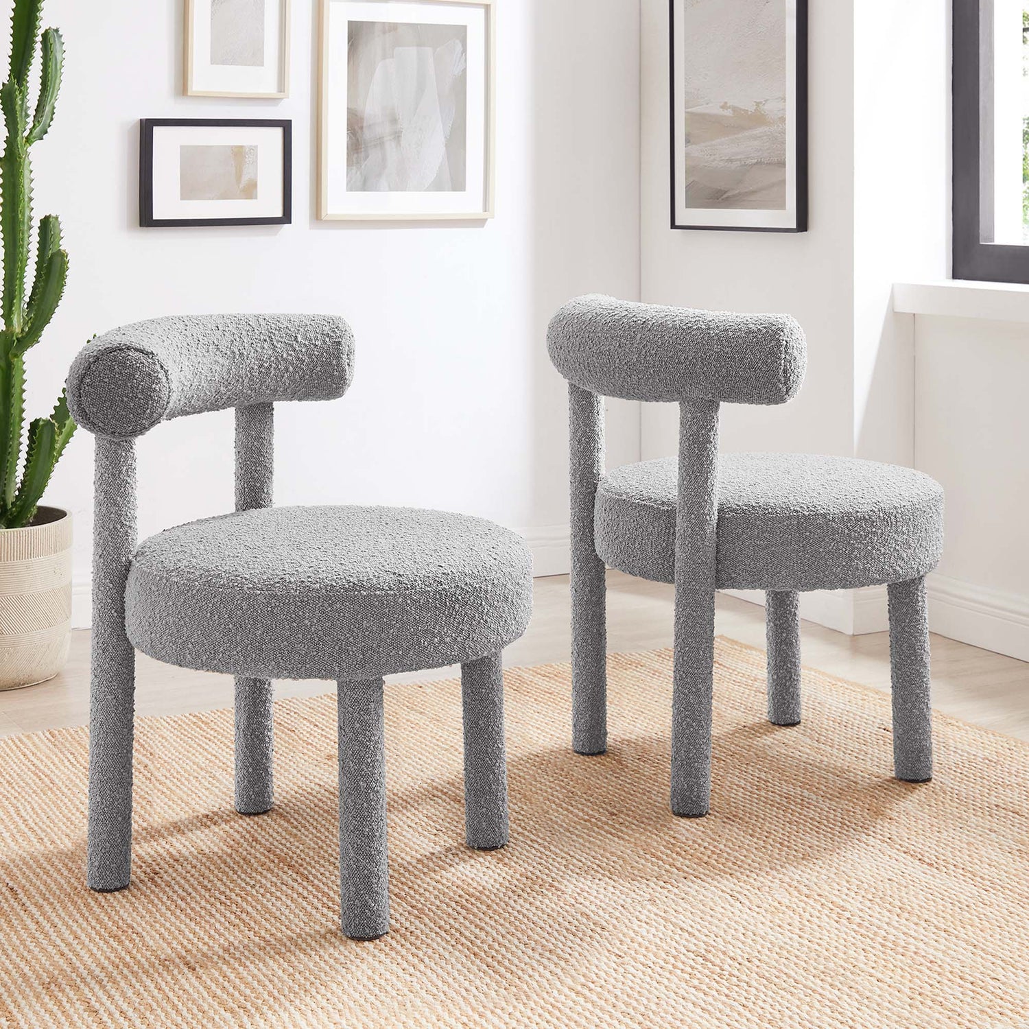 Toulouse Boucle Fabric Dining Chair - Set of 2 by Modway