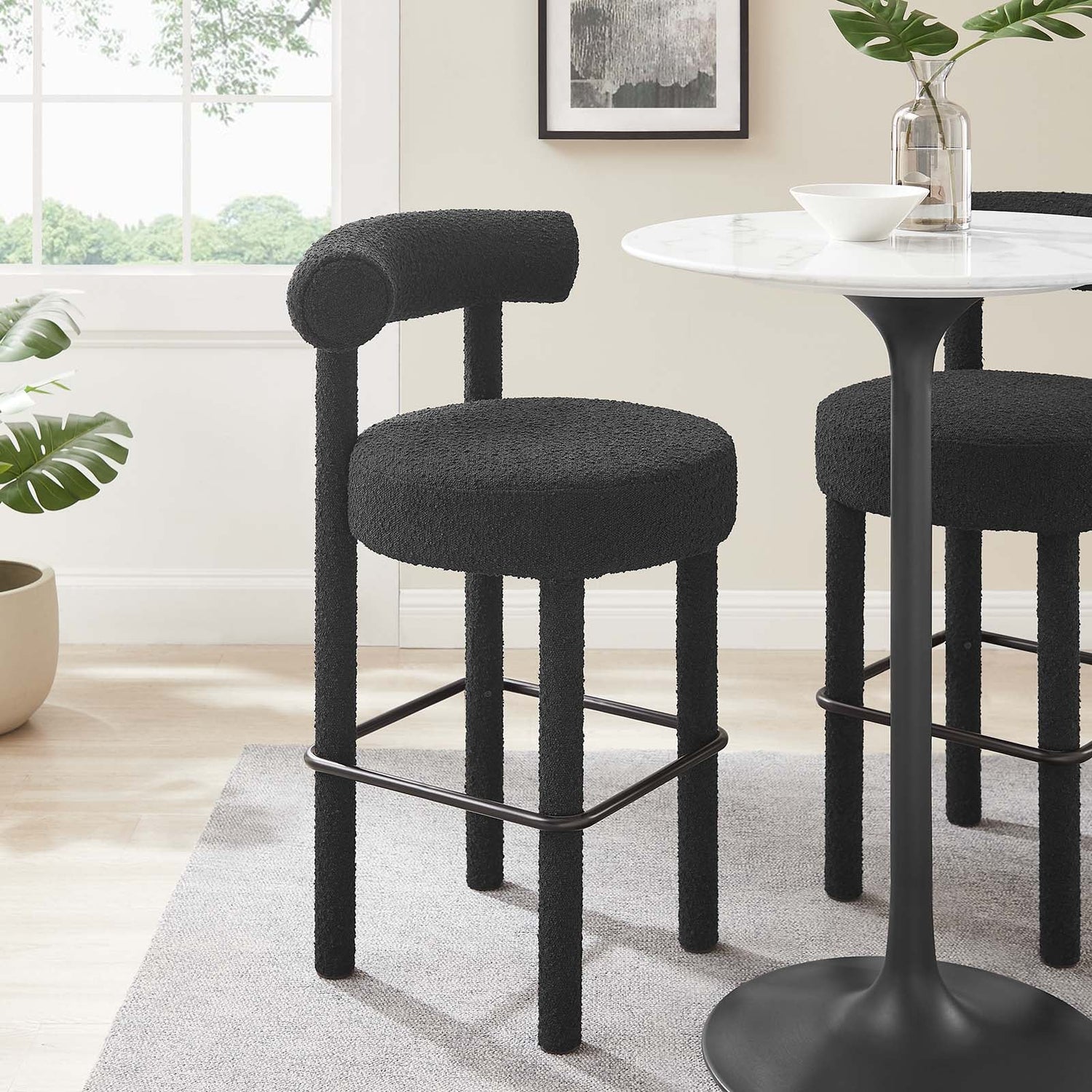 Toulouse Boucle Fabric Bar Stool - Set of 2 By HouseBean