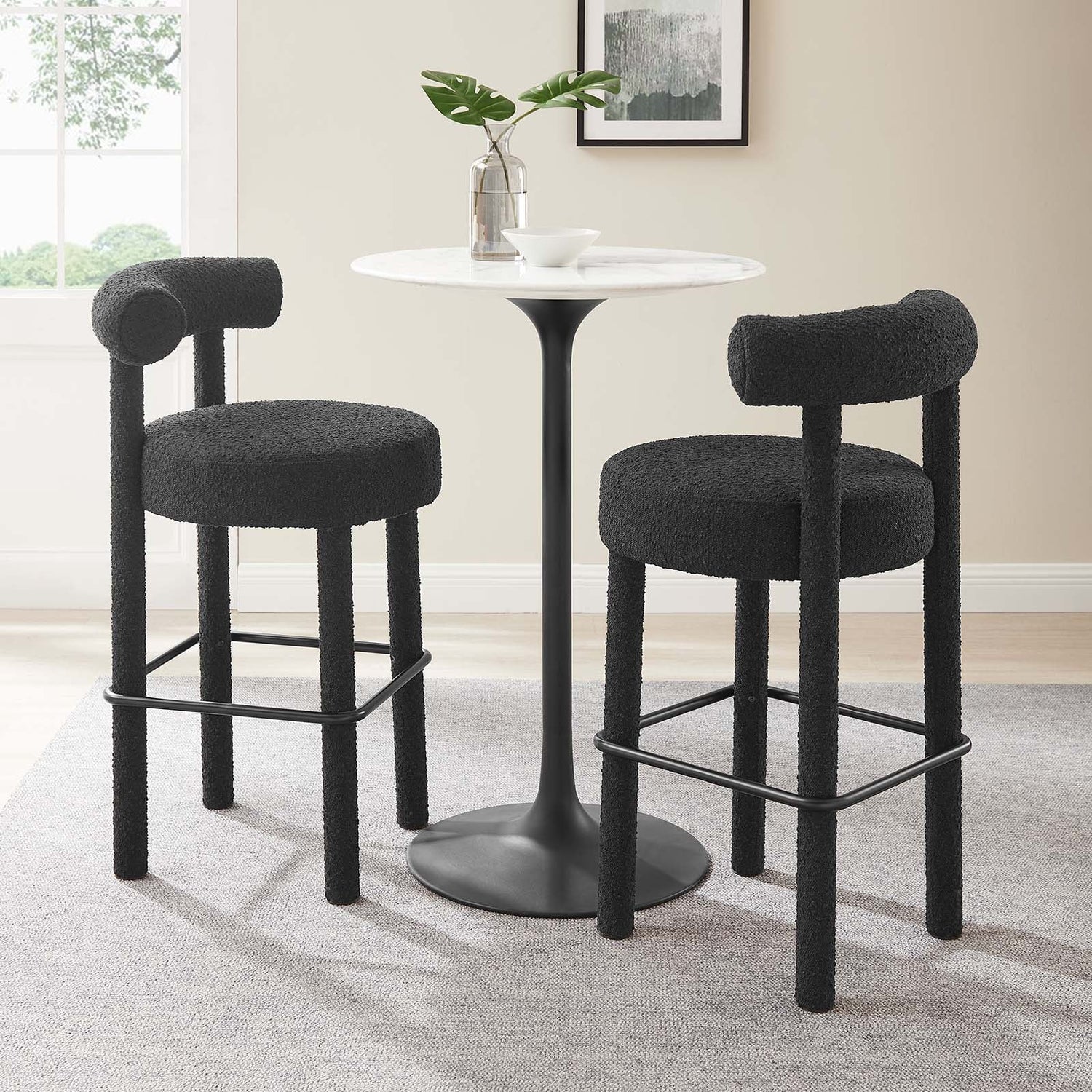 Toulouse Boucle Fabric Bar Stool - Set of 2 By HouseBean