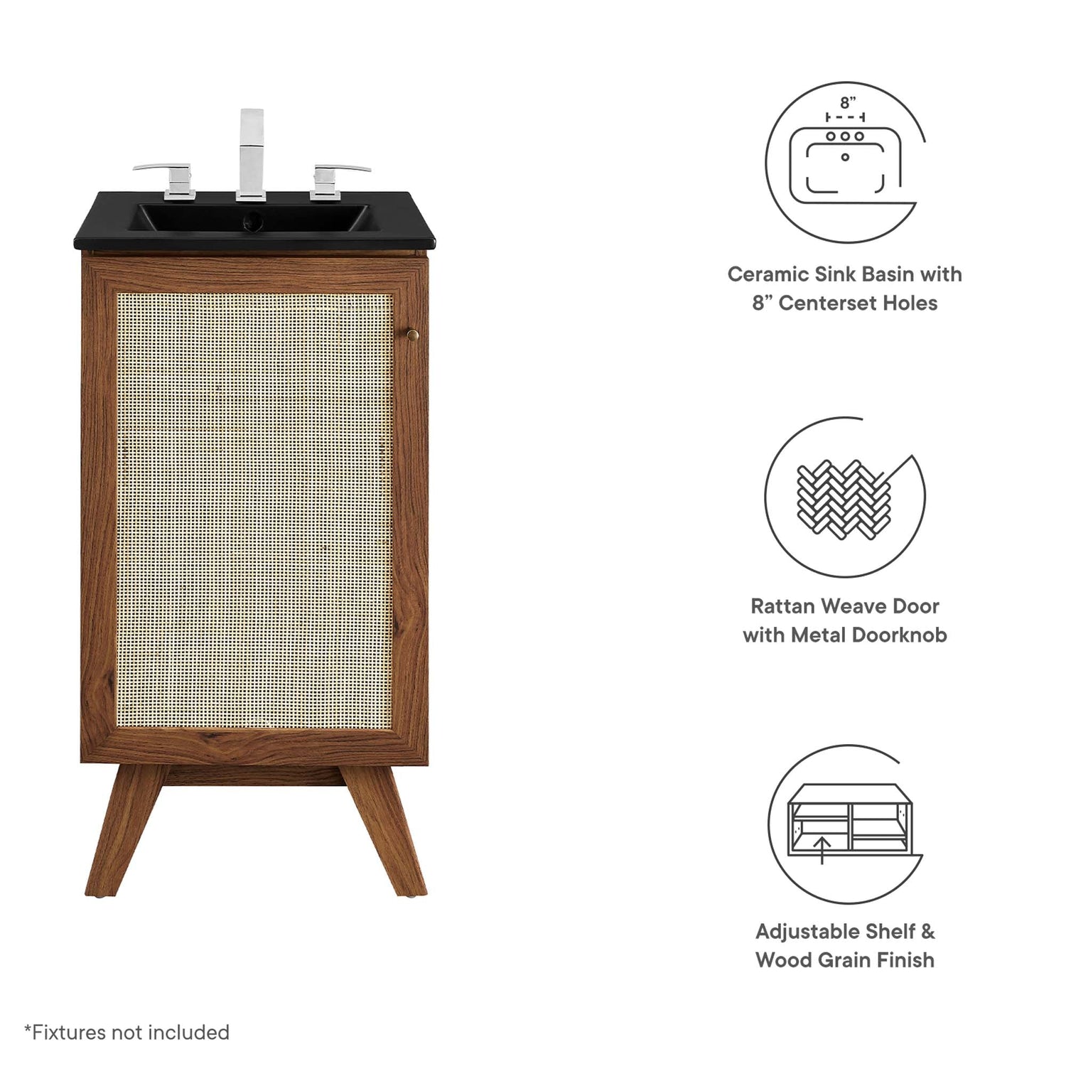 Soma Bathroom Vanity with Black Basin Included by Modway