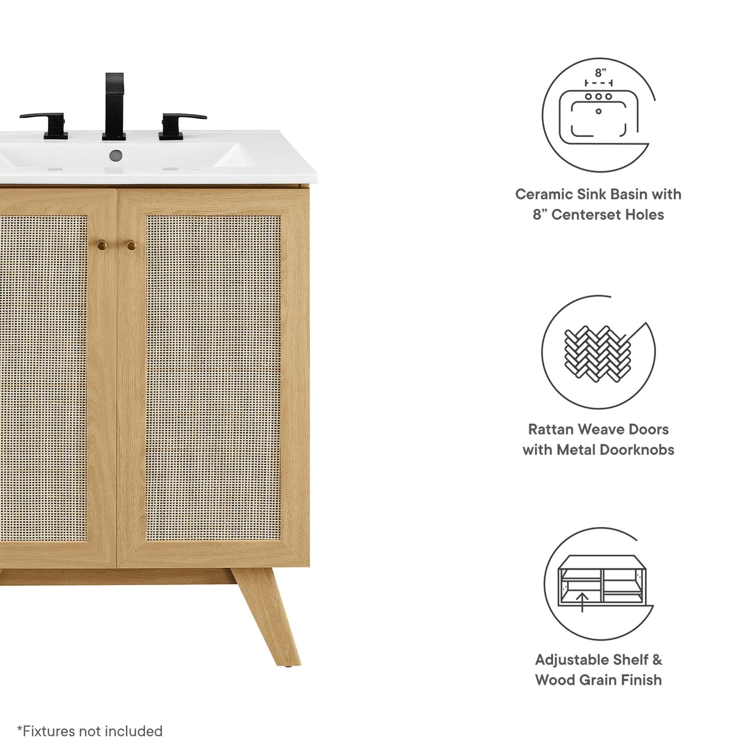 Soma Bathroom Vanity with White Basin Included by Modway