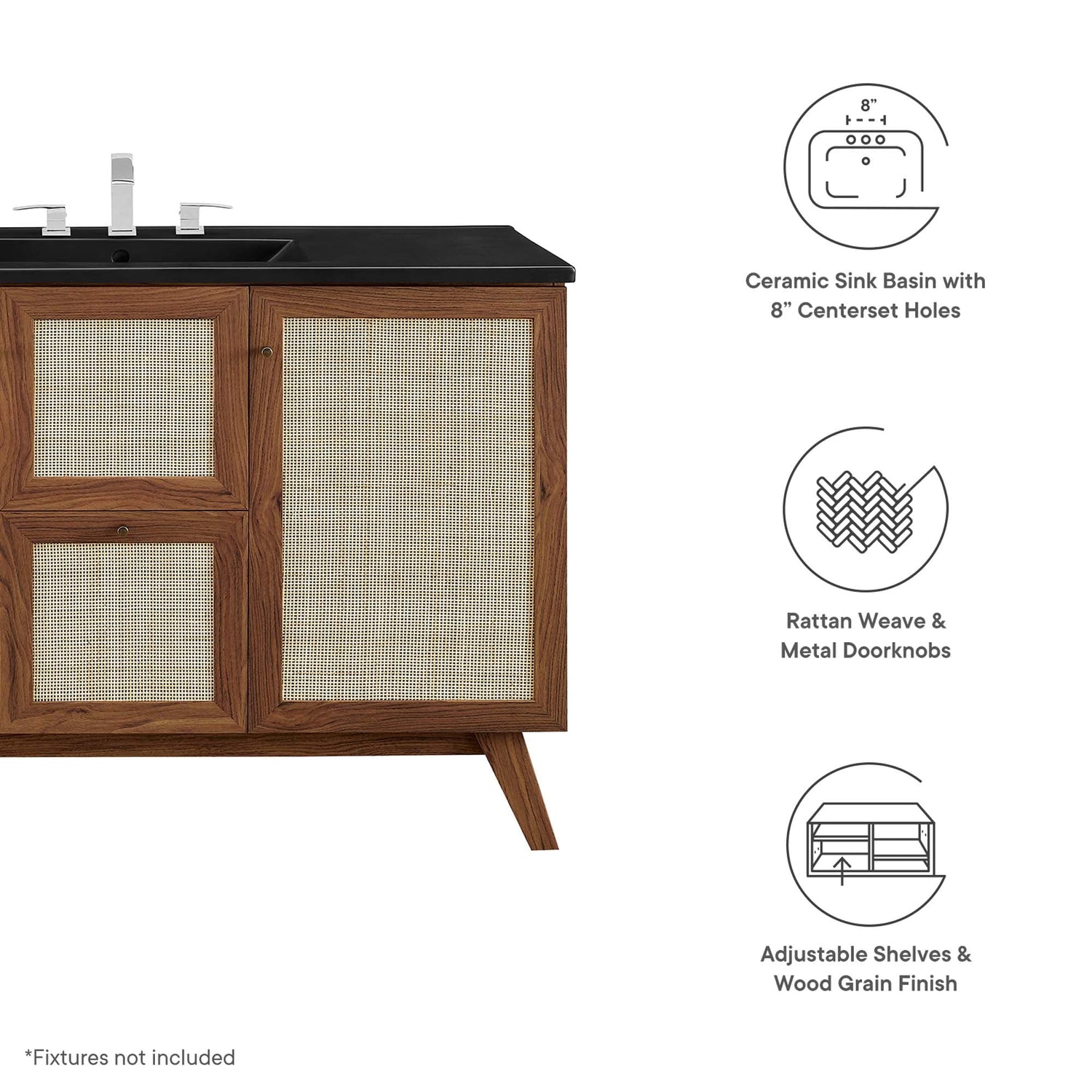 Soma Bathroom Vanity with Black Basin Included by Modway