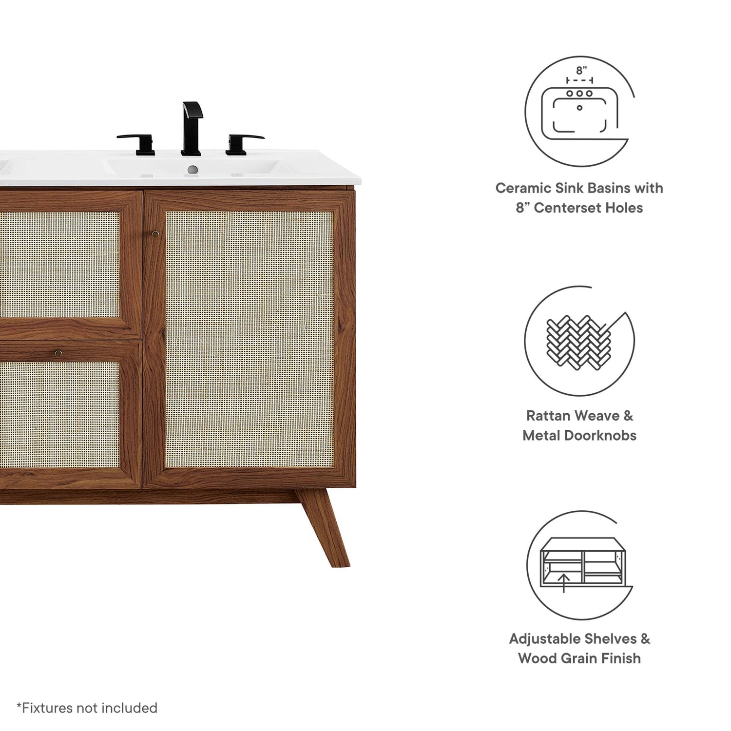 Soma Bathroom Vanity with White Basin Included by Modway