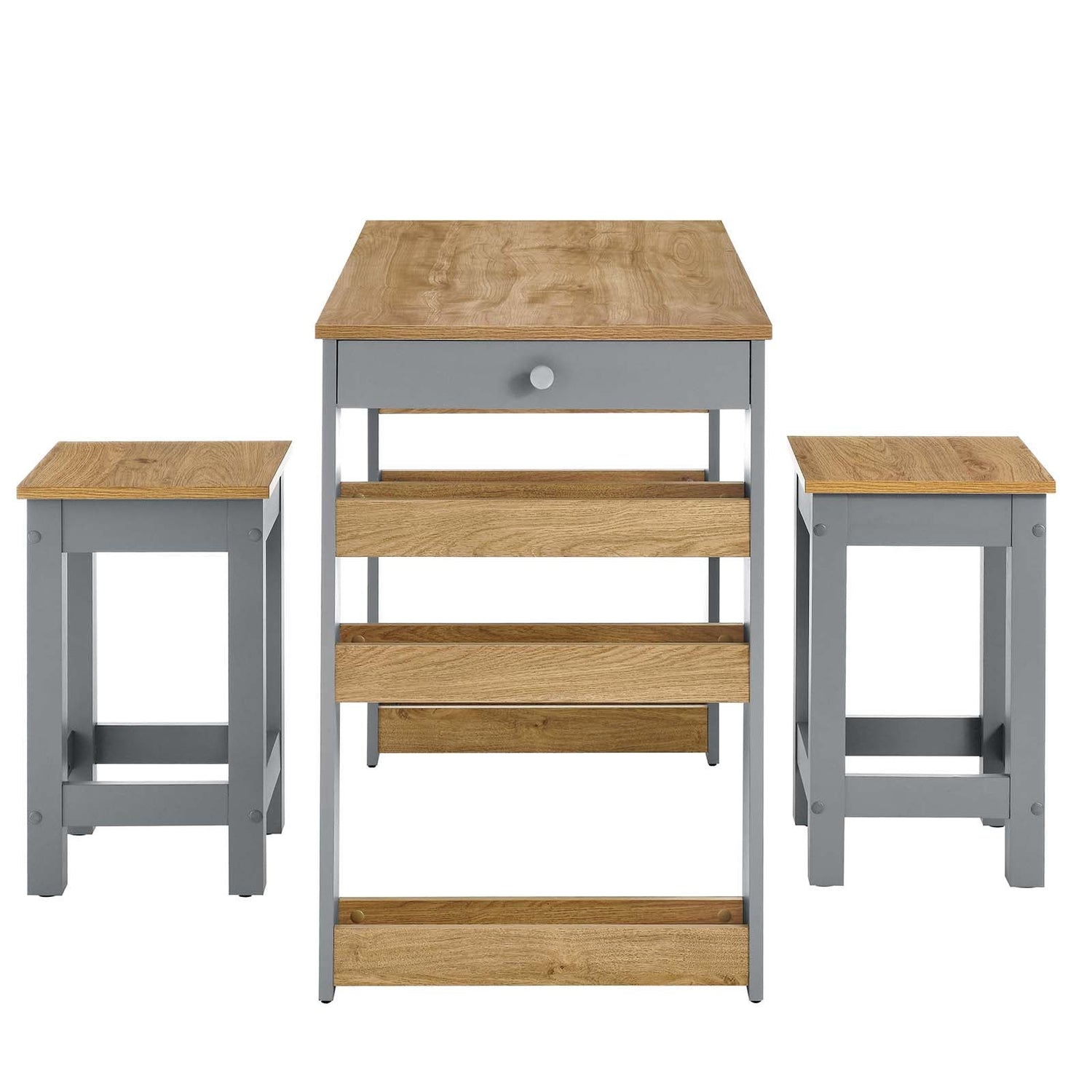 Galley 3-Piece Kitchen Island and Stool Set By HouseBean