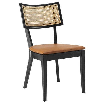 Caledonia Vegan Leather Upholstered Wood Dining Chairs - Set of 2 by Modway