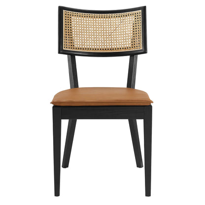 Caledonia Vegan Leather Upholstered Wood Dining Chairs - Set of 2 by Modway
