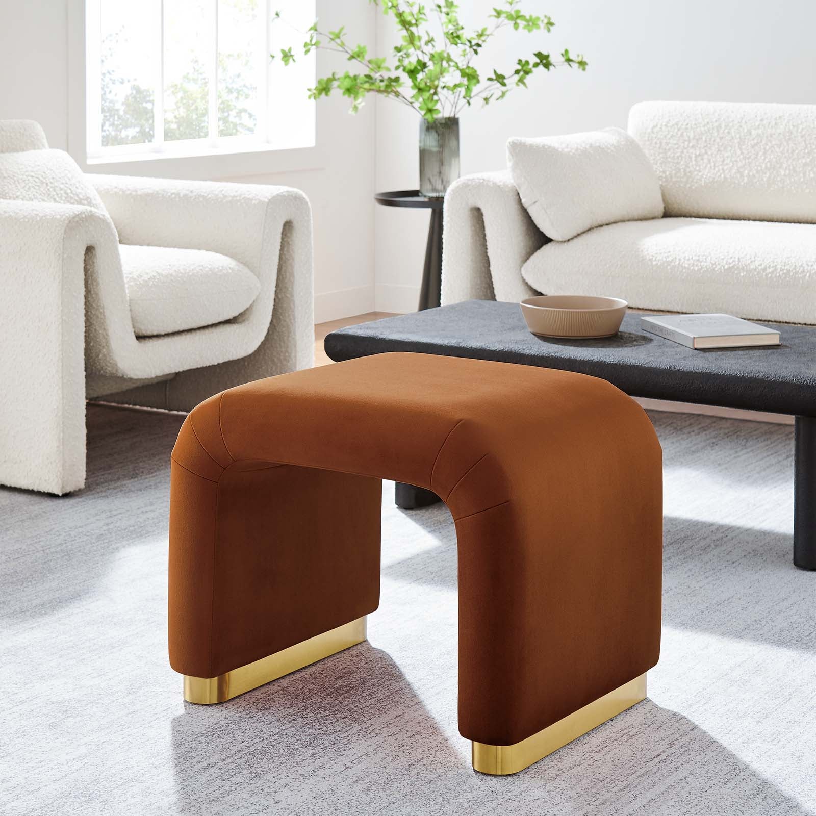 Koda Performance Velvet Waterfall Stool By HouseBean