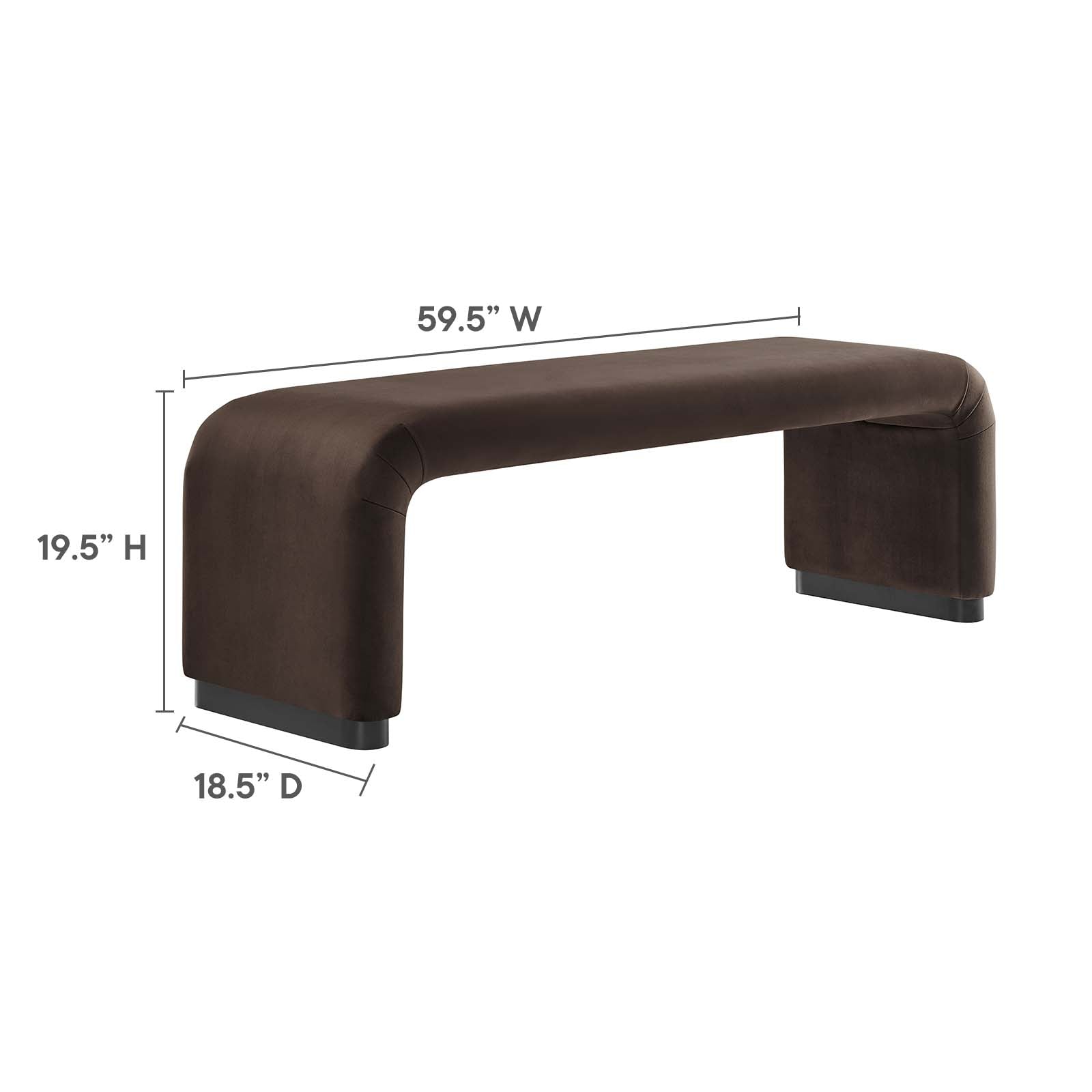 Koda Performance Velvet Waterfall Long Bench By HouseBean