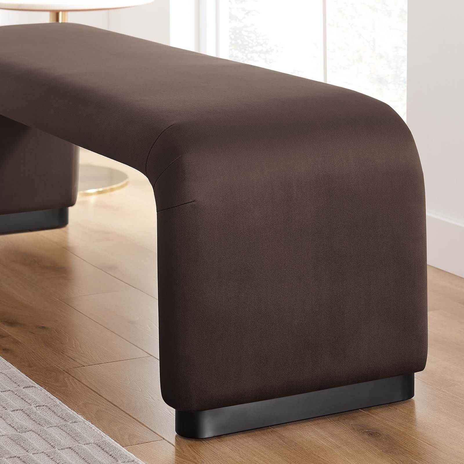 Koda Performance Velvet Waterfall Long Bench By HouseBean