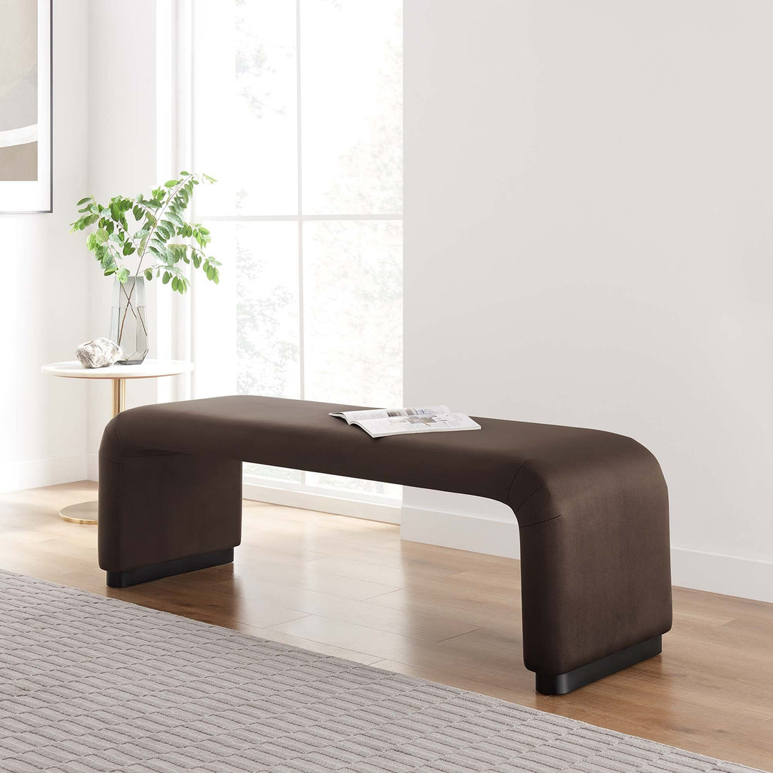 Koda Performance Velvet Waterfall Long Bench by Modway