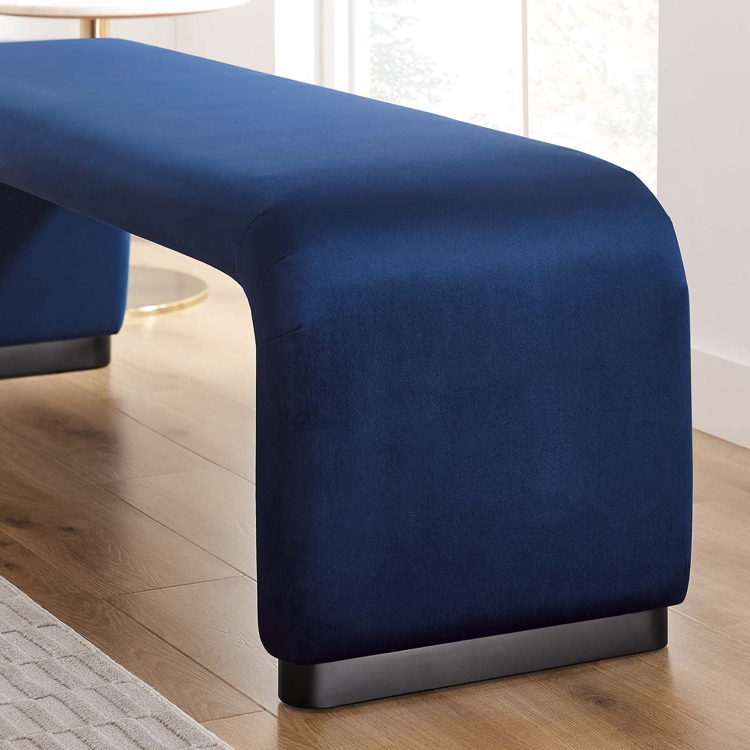 Koda Performance Velvet Waterfall Long Bench By HouseBean