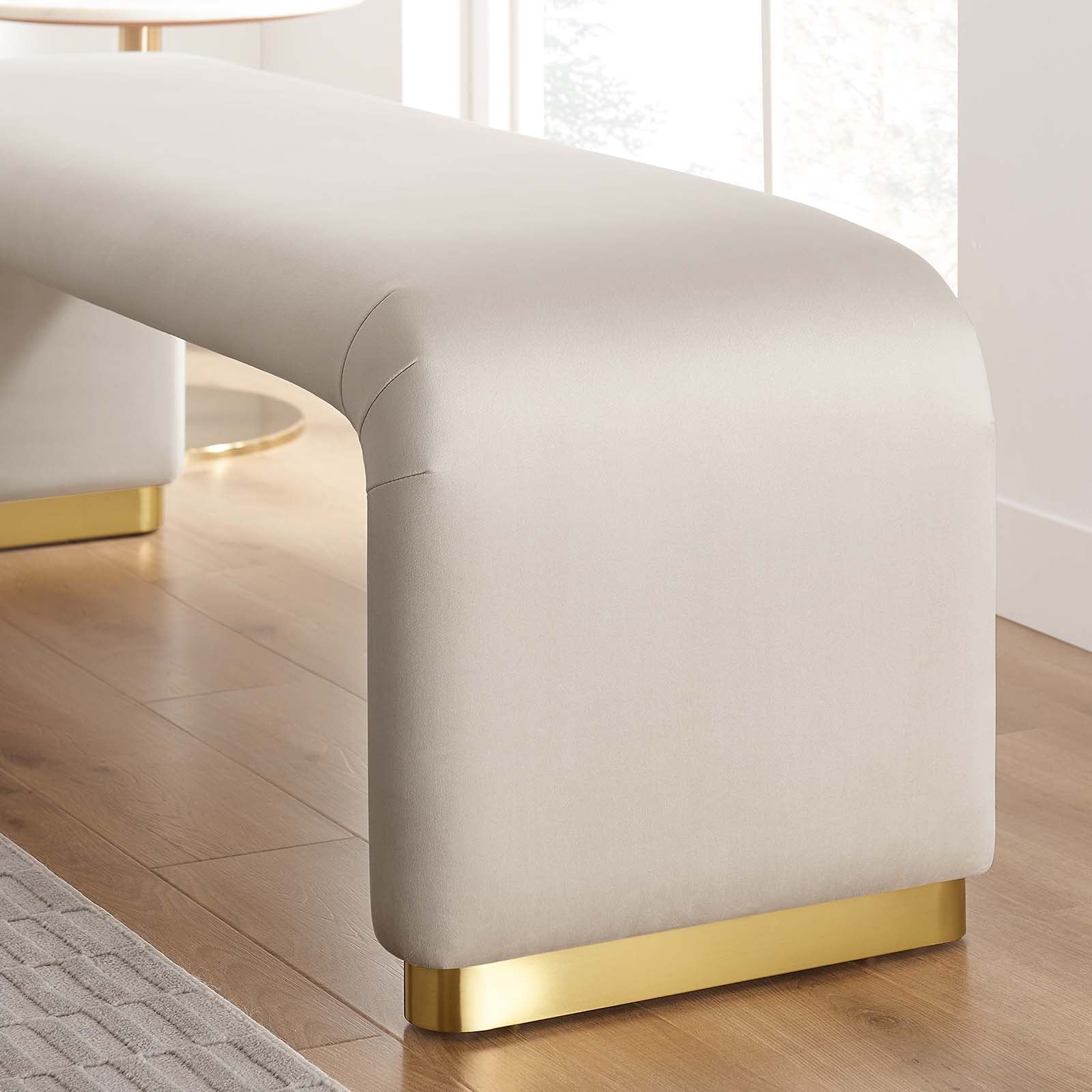 Koda Performance Velvet Waterfall Long Bench By HouseBean