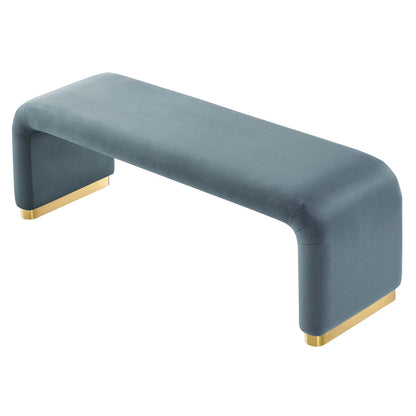 Koda Performance Velvet Waterfall Long Bench By HouseBean