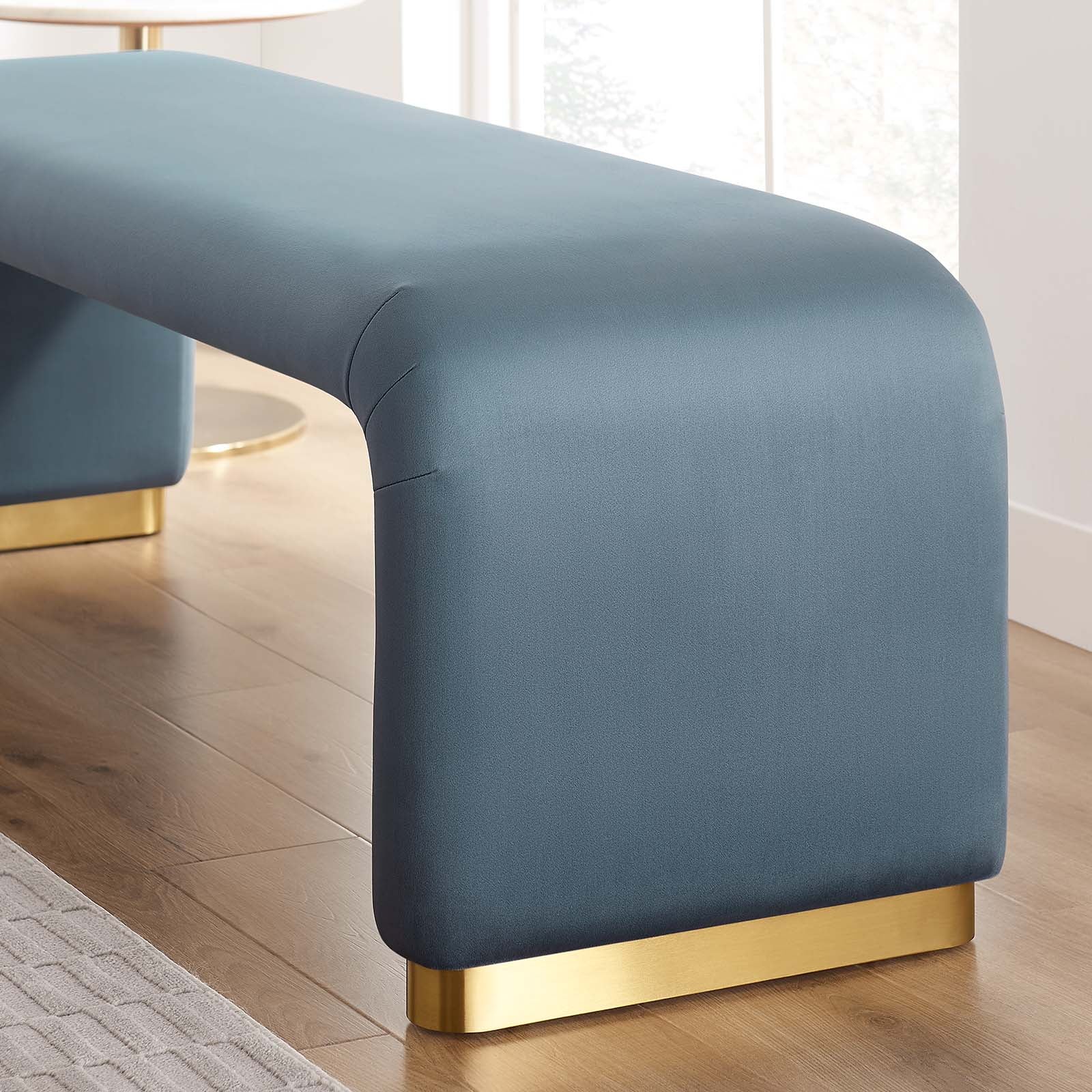 Koda Performance Velvet Waterfall Long Bench By HouseBean