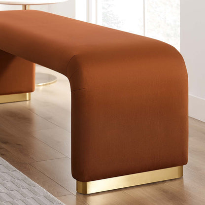 Koda Performance Velvet Waterfall Long Bench By HouseBean