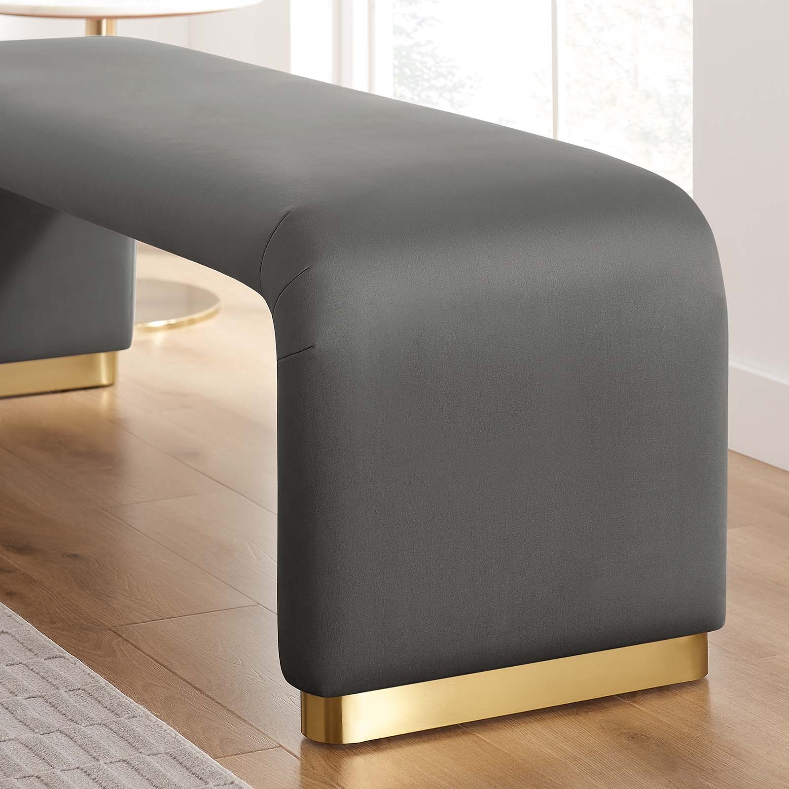 Koda Performance Velvet Waterfall Long Bench By HouseBean