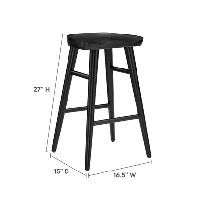 Saville Backless Wood Counter Stools - Set of 2 By HouseBean