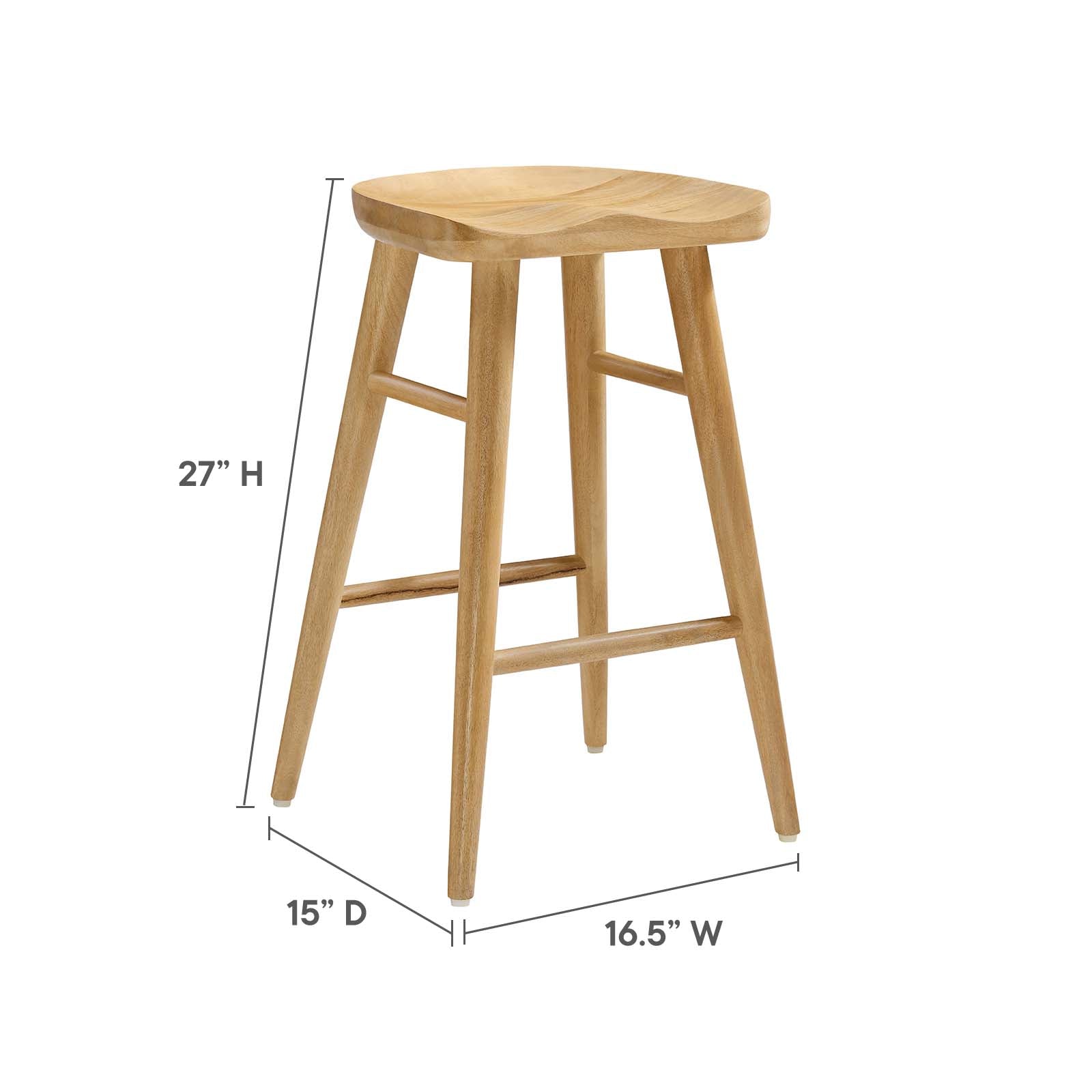 Saville Backless Wood Counter Stools - Set of 2 By HouseBean