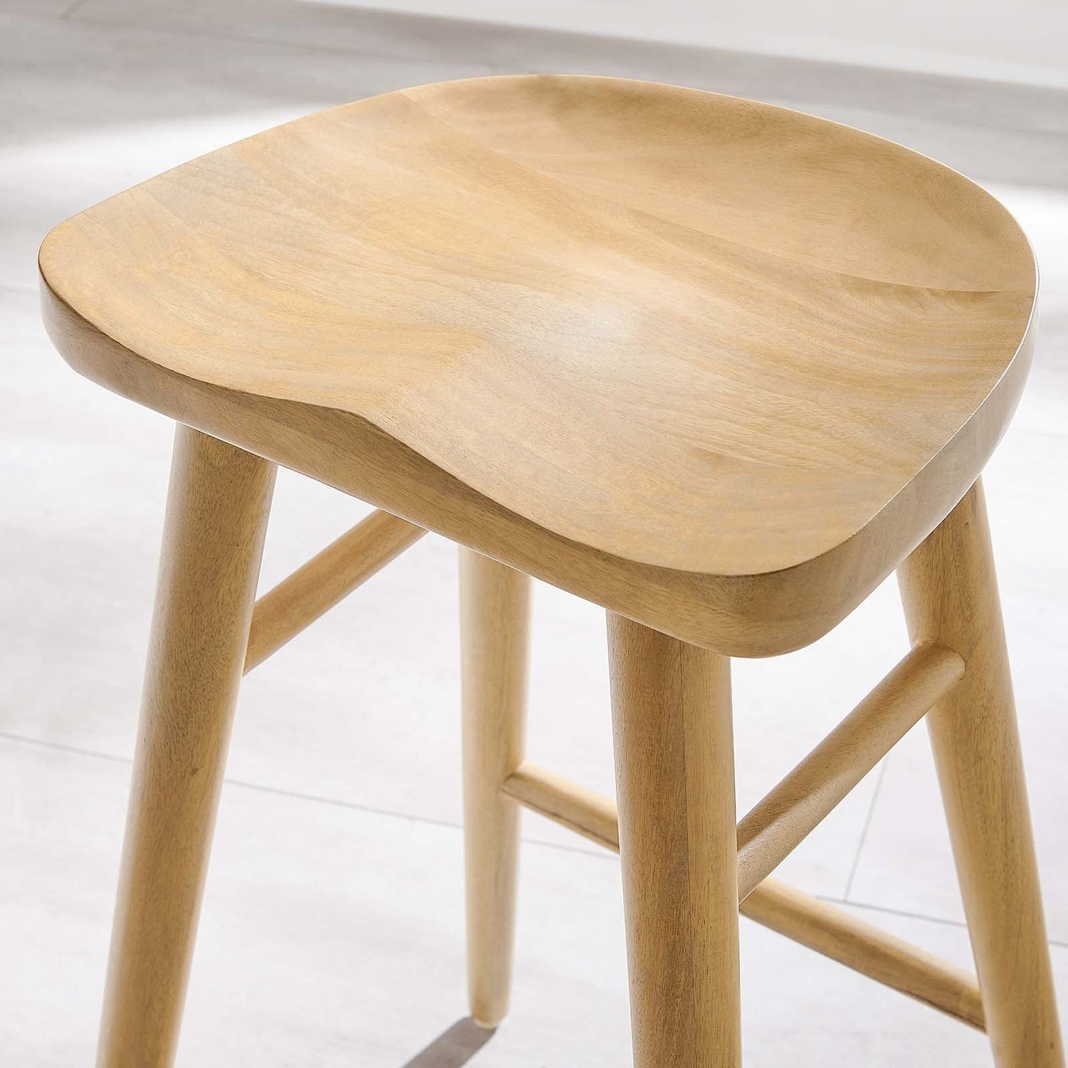 Saville Backless Wood Counter Stools - Set of 2 By HouseBean