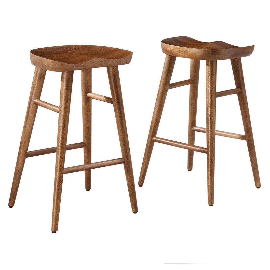 Saville Backless Wood Counter Stools - Set of 2 By HouseBean