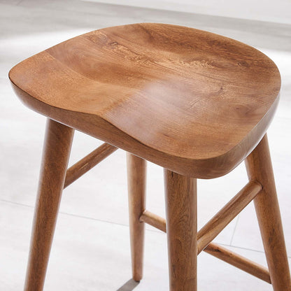 Saville Backless Wood Counter Stools - Set of 2 By HouseBean