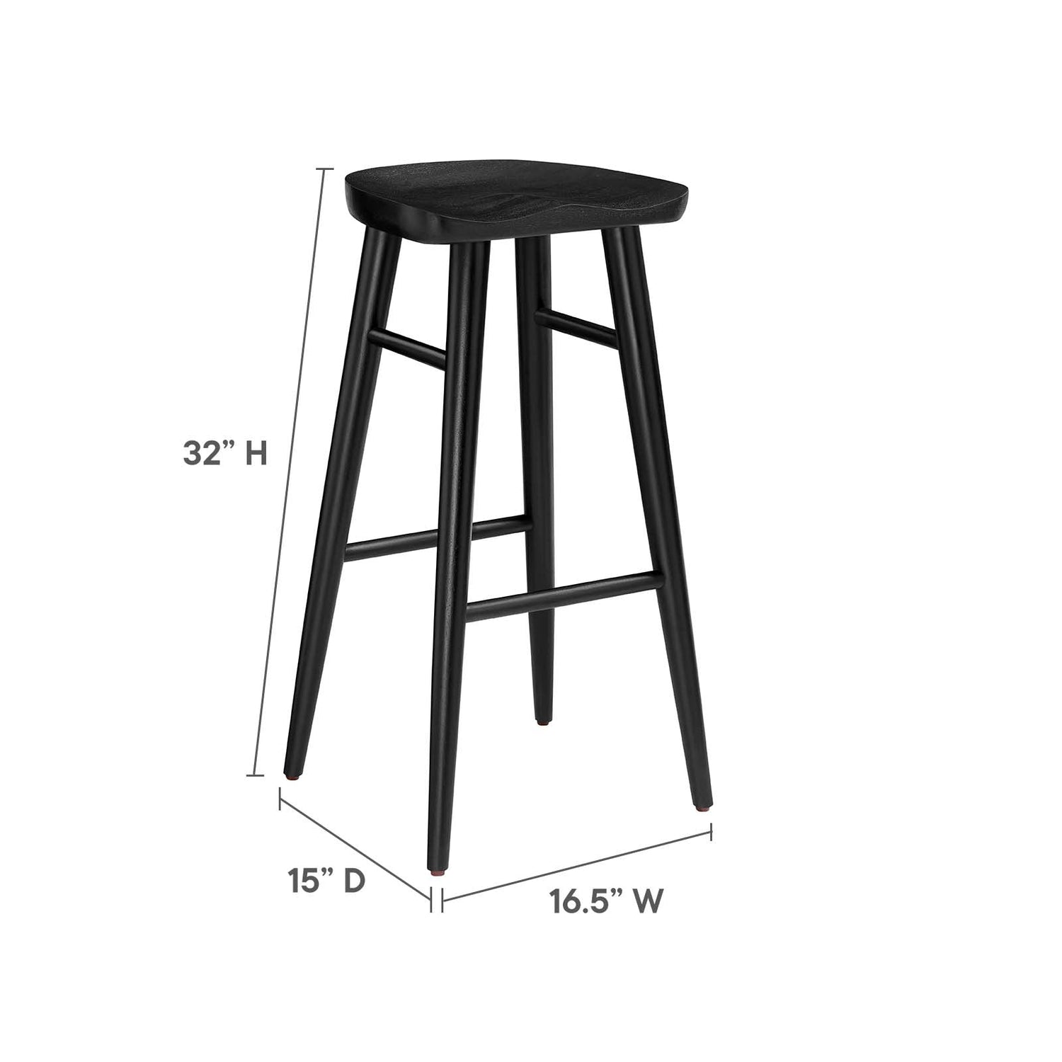 Saville Backless Wood Bar Stools - Set of 2 By HouseBean