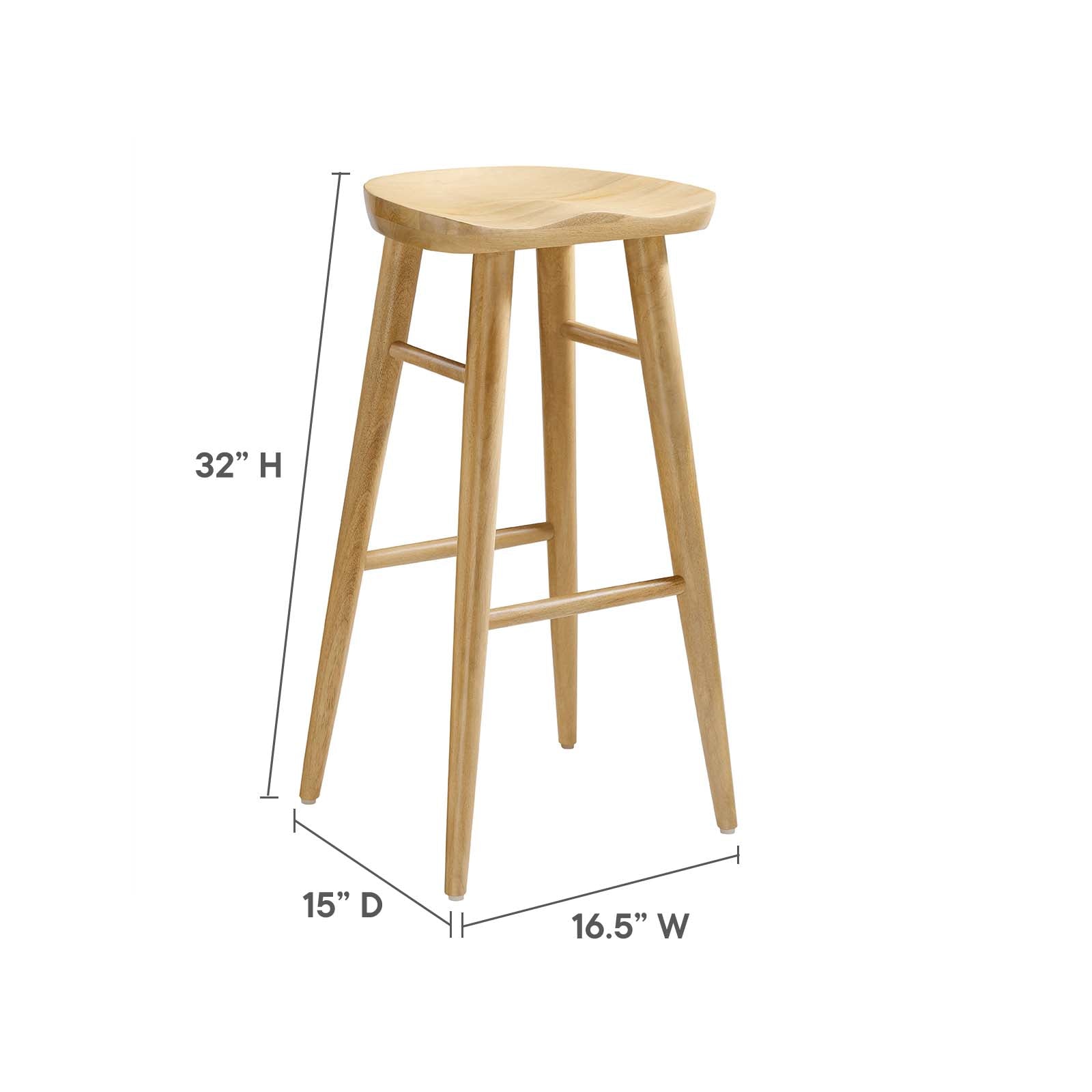 Saville Backless Wood Bar Stools - Set of 2 By HouseBean