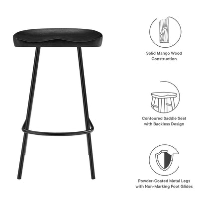 Concord Backless Wood Counter Stools - Set of 2 By HouseBean