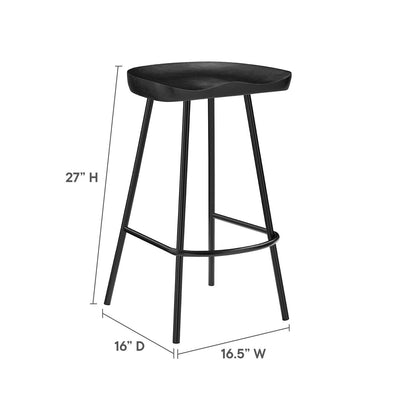 Concord Backless Wood Counter Stools - Set of 2 By HouseBean