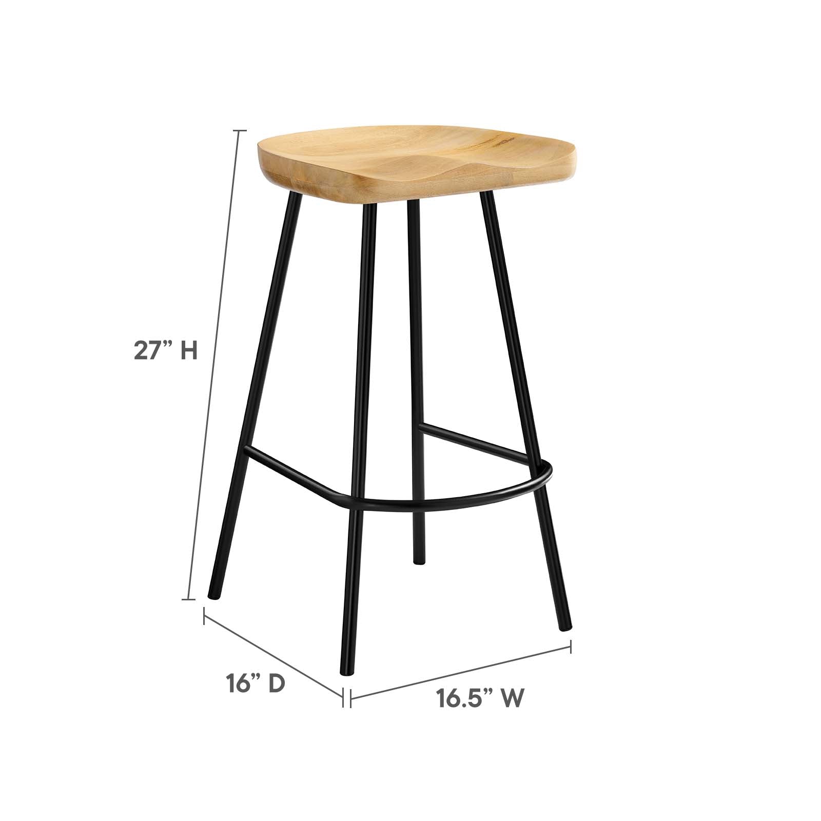 Concord Backless Wood Counter Stools - Set of 2 By HouseBean