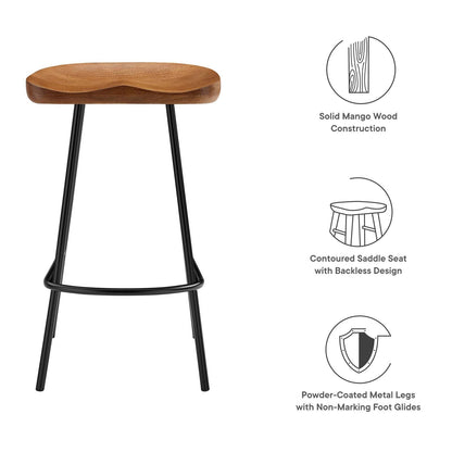 Concord Backless Wood Counter Stools - Set of 2 By HouseBean