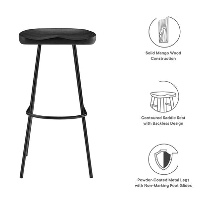 Concord Backless Wood Bar Stools - Set of 2 By HouseBean