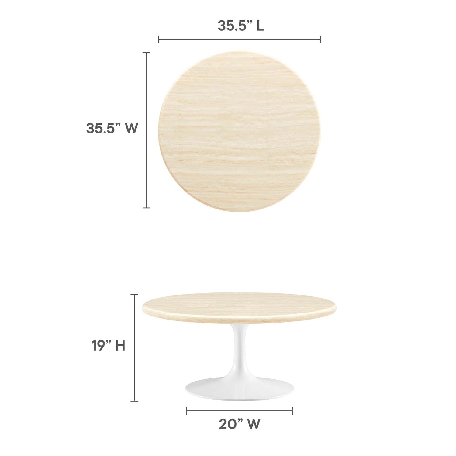 Lippa 36‚Äö√Ñ√π Round Artificial Travertine  Coffee Table By HouseBean