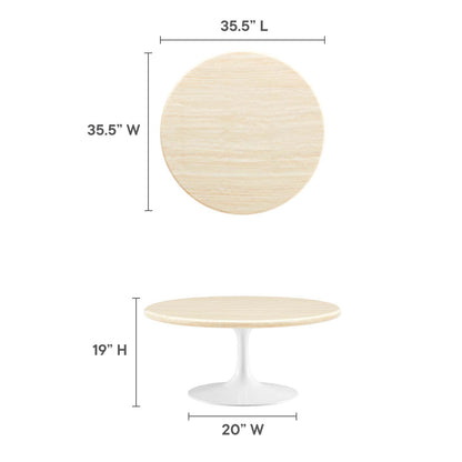 Lippa 36‚Äö√Ñ√π Round Artificial Travertine  Coffee Table By HouseBean