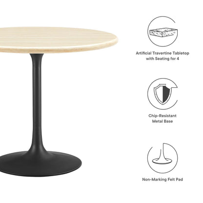 Lippa 36‚Äö√Ñ√π Round Artificial Travertine  Dining Table By HouseBean