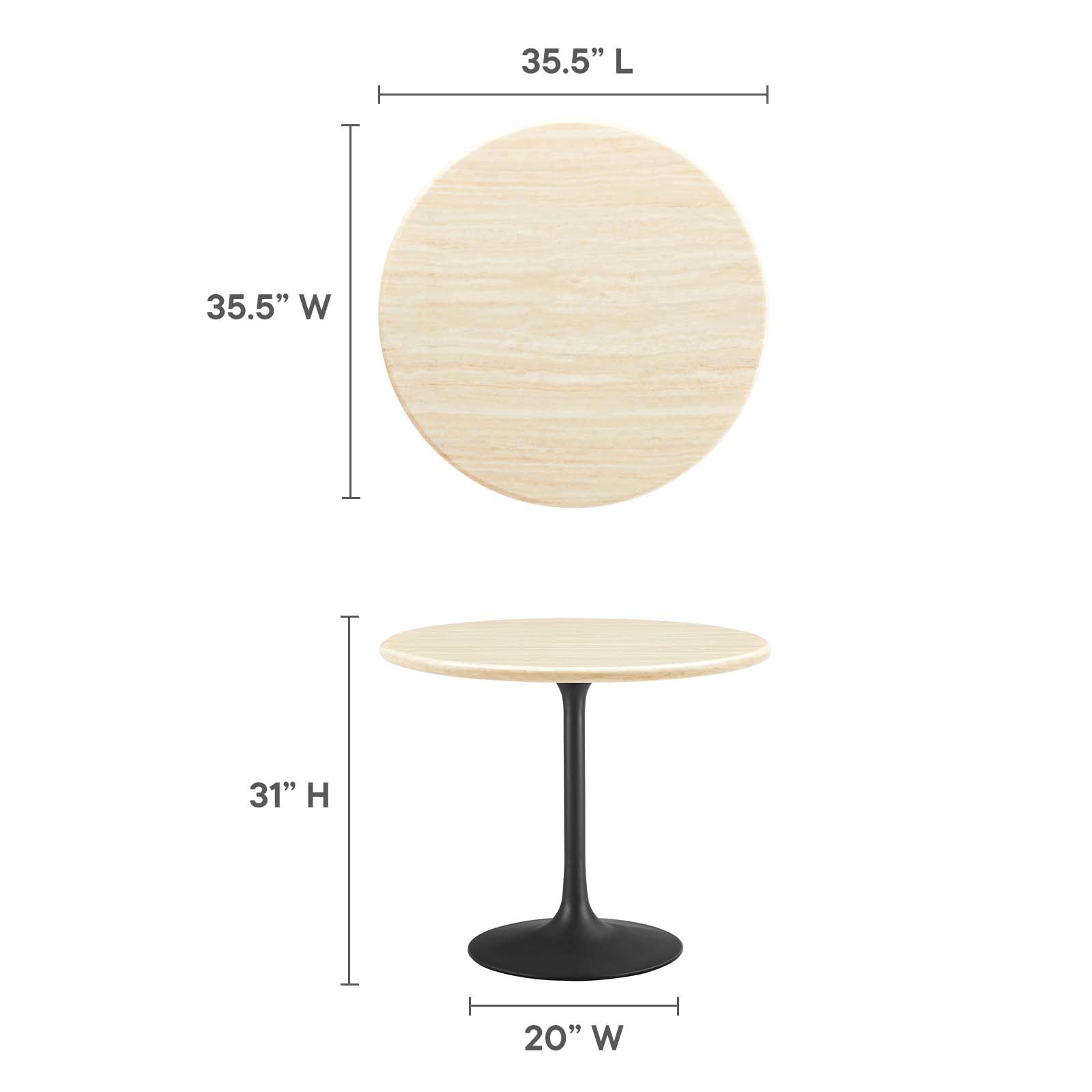 Lippa 36‚Äö√Ñ√π Round Artificial Travertine  Dining Table By HouseBean