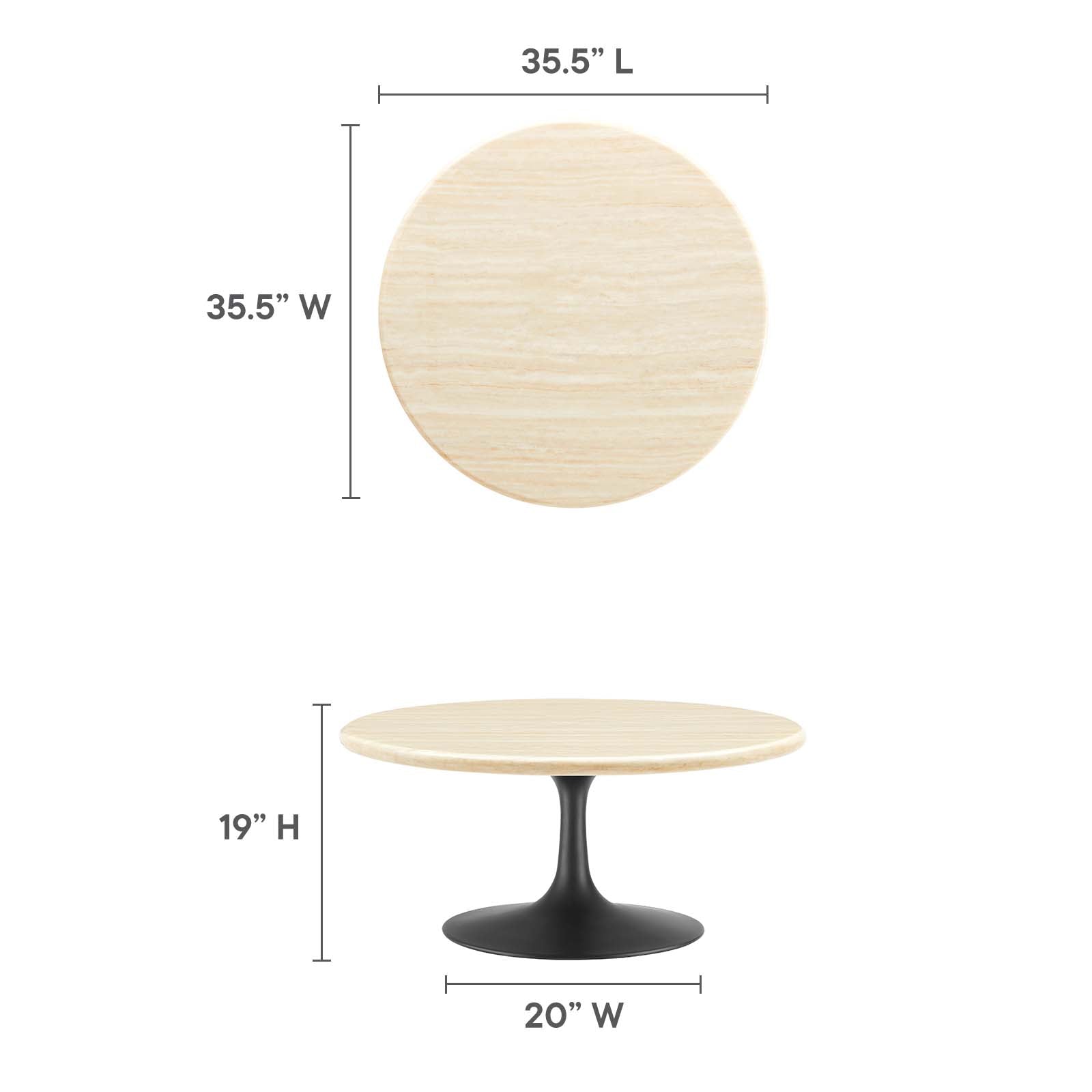 Lippa 36‚Äö√Ñ√π Round Artificial Travertine  Coffee Table By HouseBean