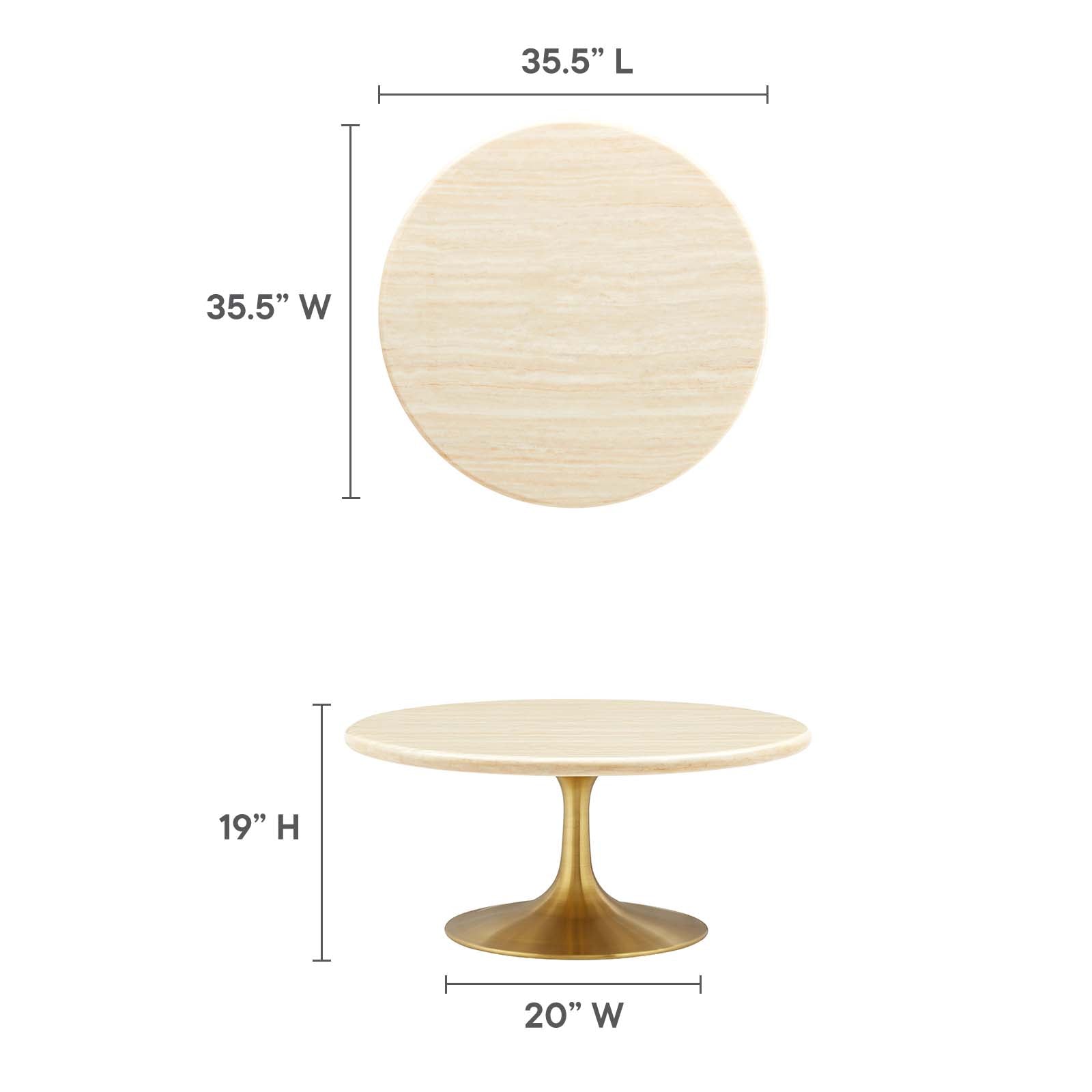 Lippa 36‚Äö√Ñ√π Round Artificial Travertine  Coffee Table By HouseBean