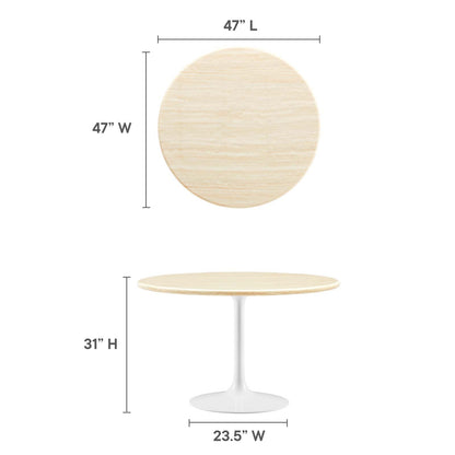 Lippa 48&quot; Round Artificial Travertine  Dining Table By HouseBean