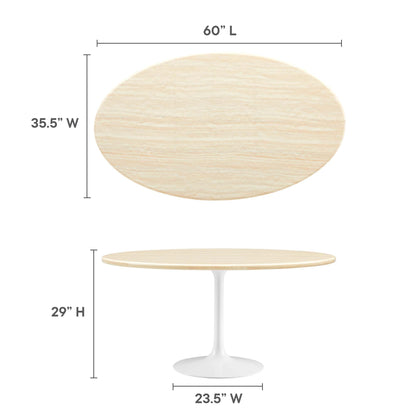 Lippa Oval Artificial Travertine Dining Table by Modway
