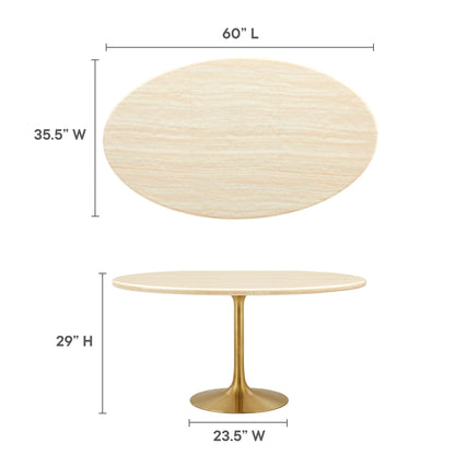 Lippa Oval Artificial Travertine Dining Table by Modway