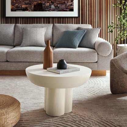 Caspian Round Concrete Coffee Table By HouseBean