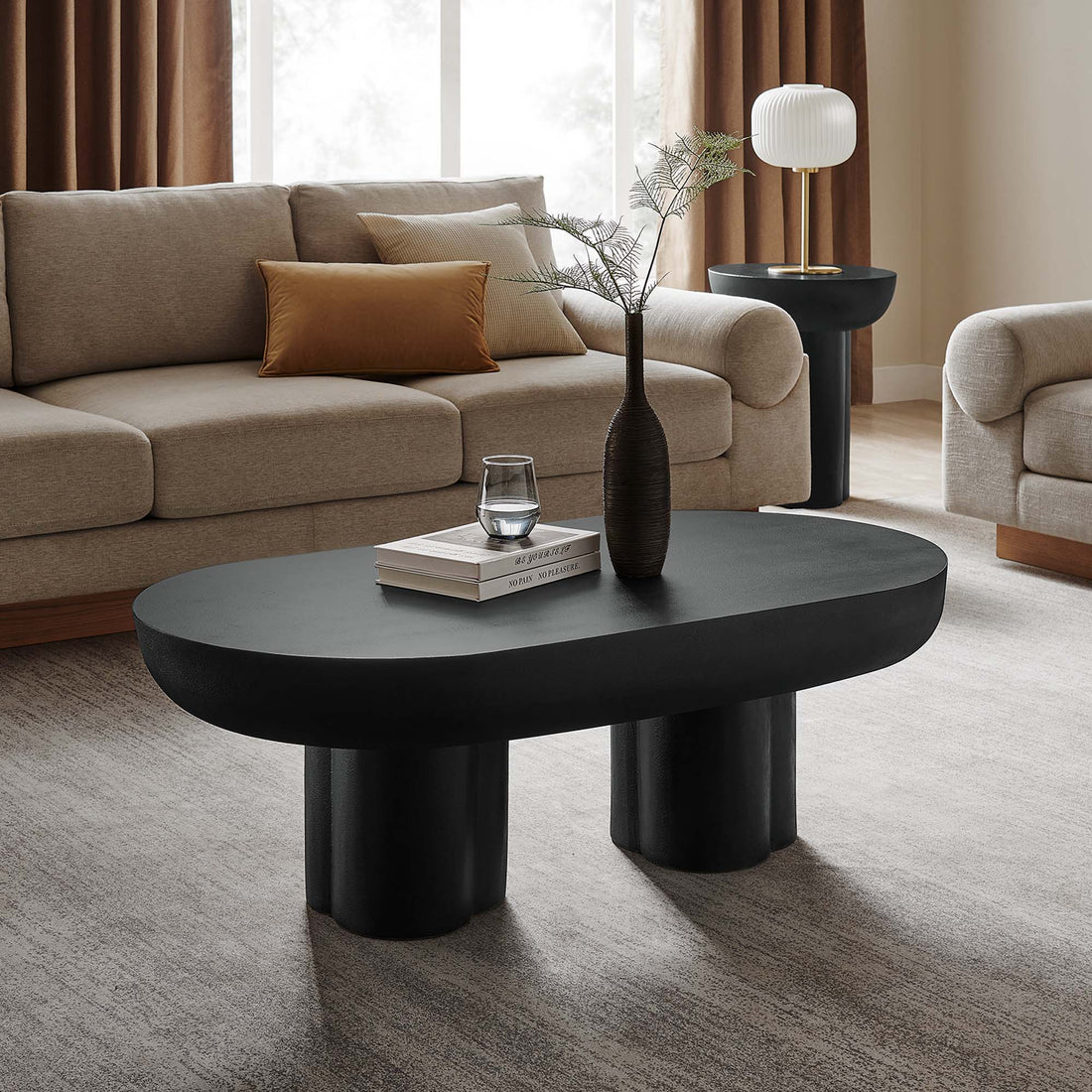 Caspian Oval Concrete Coffee Table By HouseBean